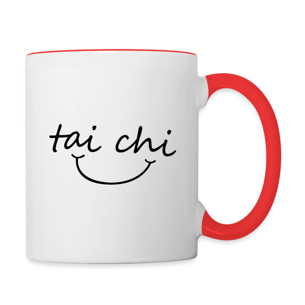 Tai Chi Smile Mug - white/red