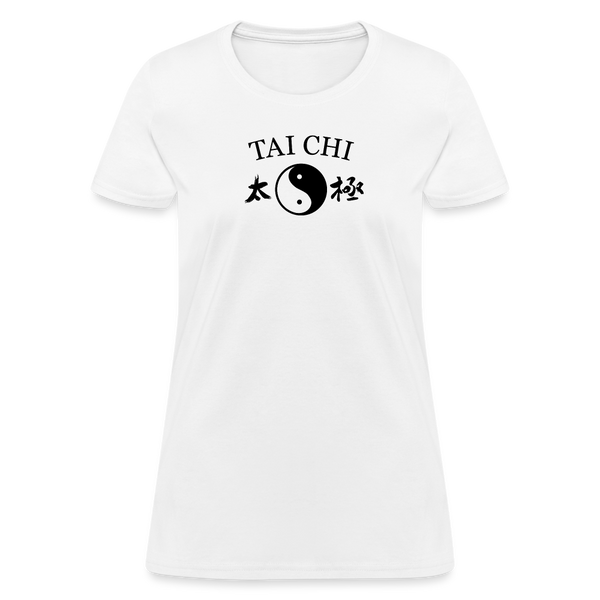 Tai Chi Yin and Yang with Kanji Women's T-Shirt - white