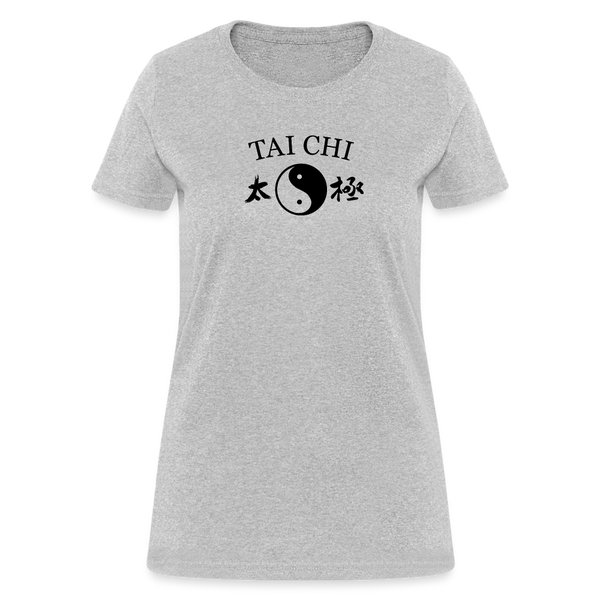 Tai Chi Yin and Yang with Kanji Women's T-Shirt - heather gray