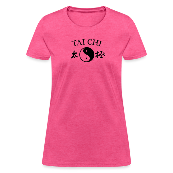 Tai Chi Yin and Yang with Kanji Women's T-Shirt - heather pink