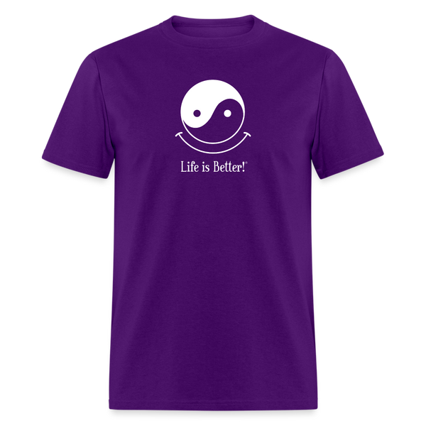 Yin and Yang Life is Better!® Men's T-Shirt - purple