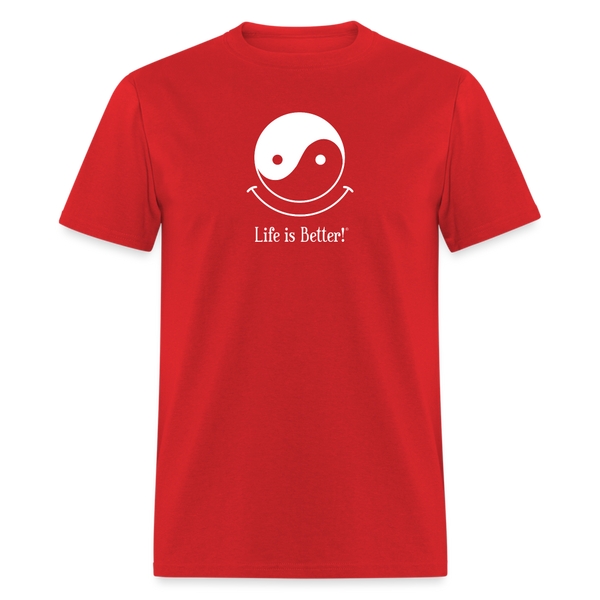 Yin and Yang Life is Better!® Men's T-Shirt - red