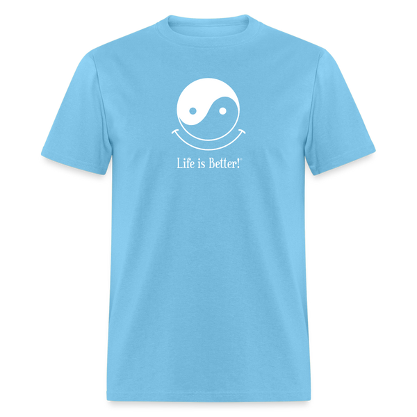 Yin and Yang Life is Better!® Men's T-Shirt - aquatic blue