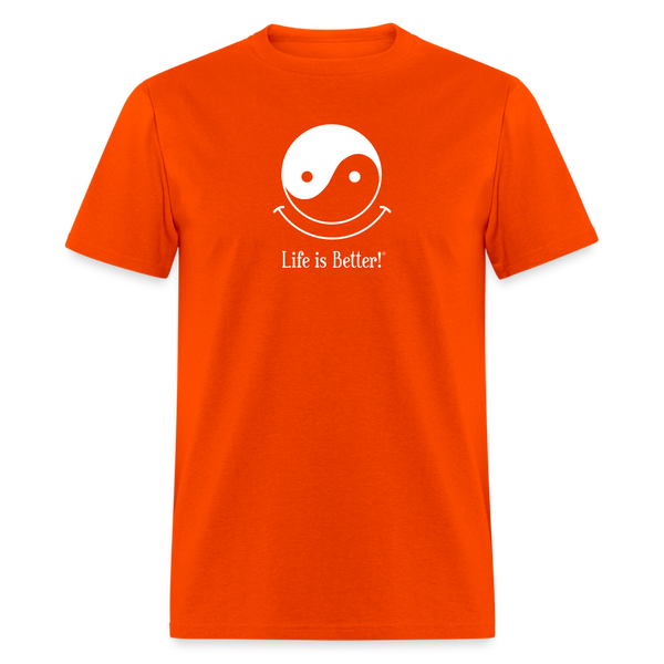 Yin and Yang Life is Better!® Men's T-Shirt - orange