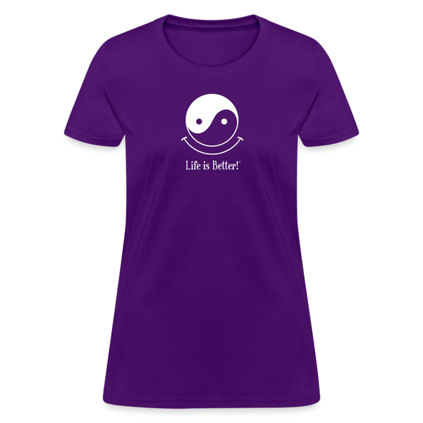 Yin and Yang Life is Better! Women's T-Shirt - purple