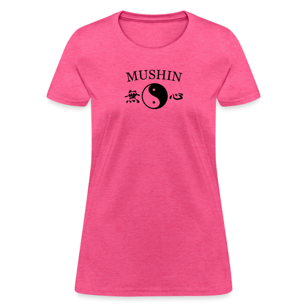 Mushin Kanji with Yin and Yang Women's T-Shirt - heather pink