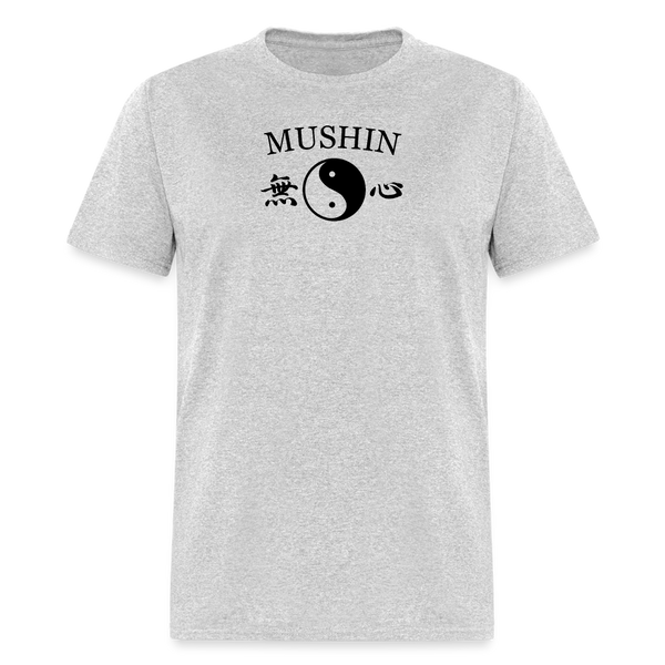 Mushin Kanji with Yin and Yang Men's T-Shirt - heather gray