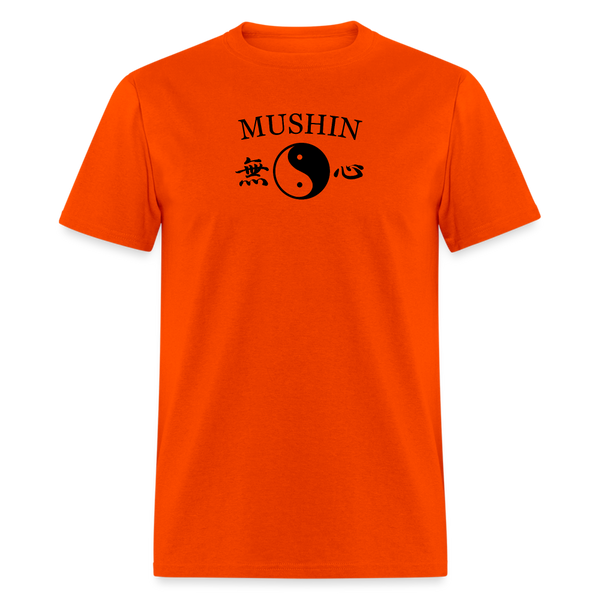 Mushin Kanji with Yin and Yang Men's T-Shirt - orange