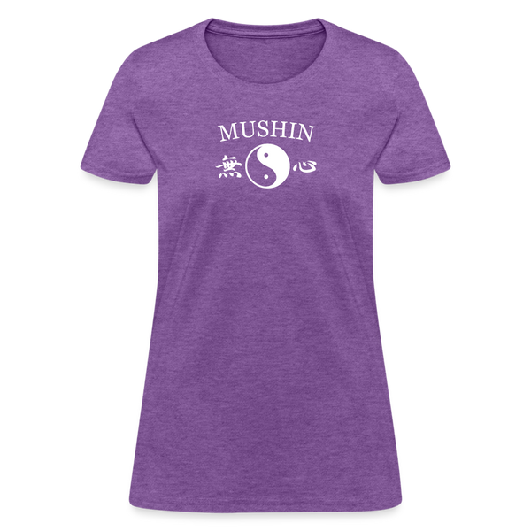 Mushin Kanji with Yin and Yang Women's T-Shirt - purple heather