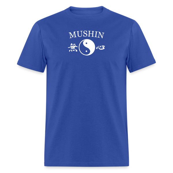 Mushin Kanji with Yin and Yang Men's T-Shirt - royal blue