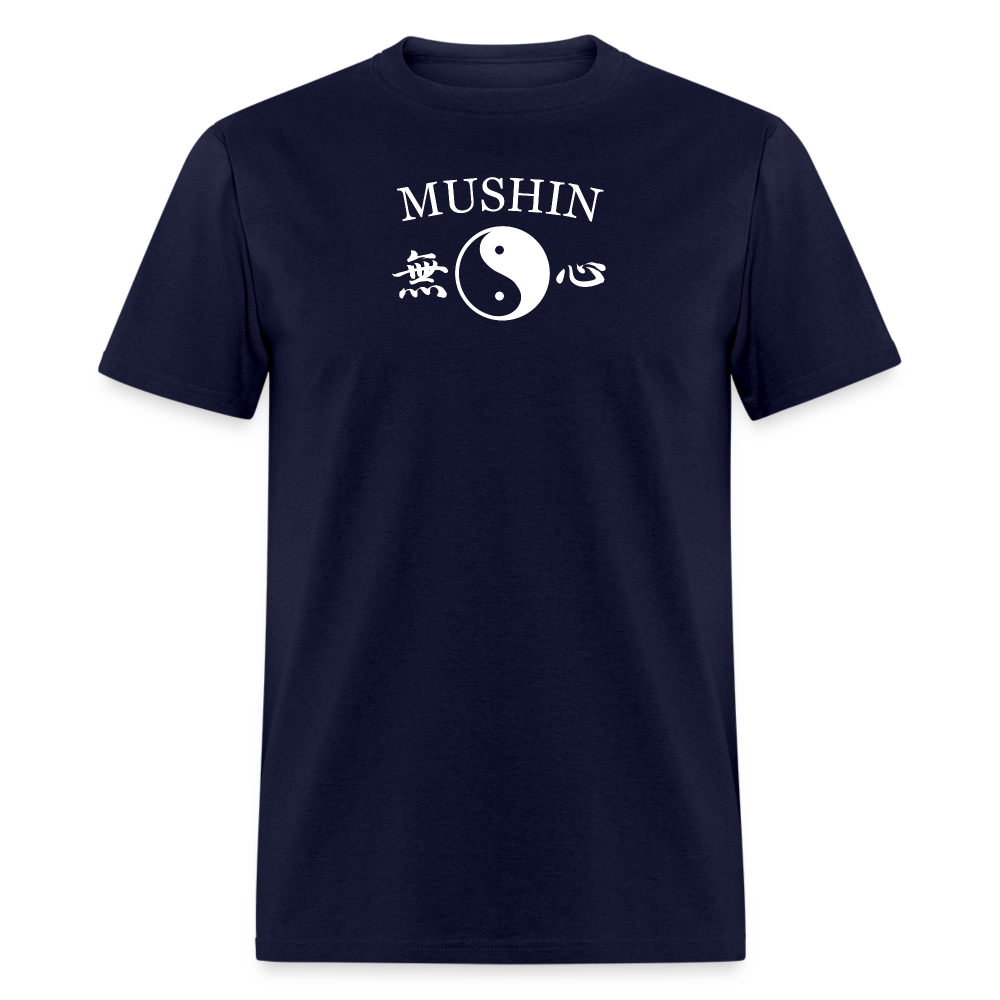 Mushin Kanji with Yin and Yang Men's T-Shirt - navy