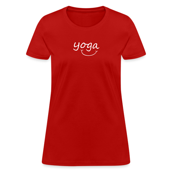 Yoga with a Smile Women's T-Shirt - red