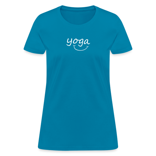 Yoga with a Smile Women's T-Shirt - turquoise