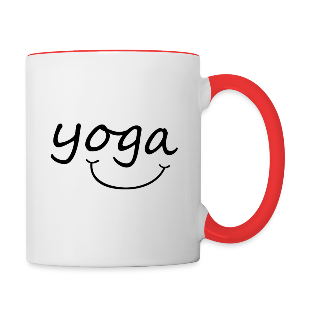 Yoga with a Smile Mug - white/red