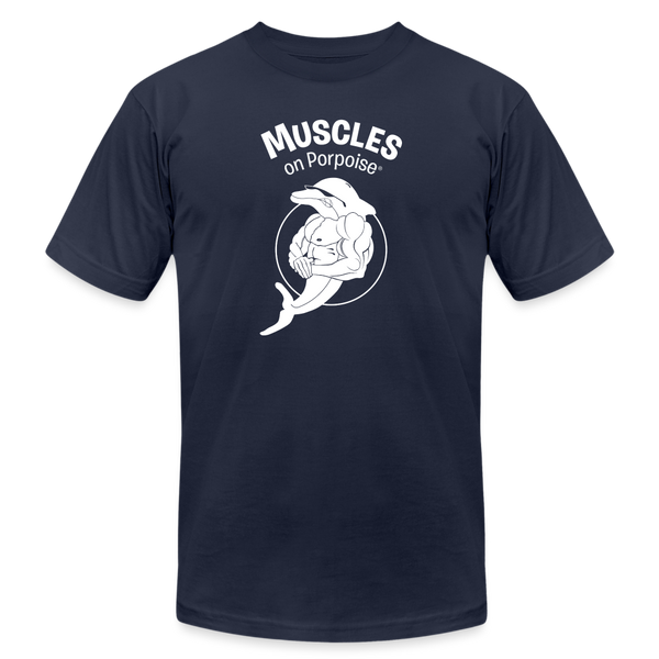 Muscles on Porpoise Men's Jersey T-Shirt - navy
