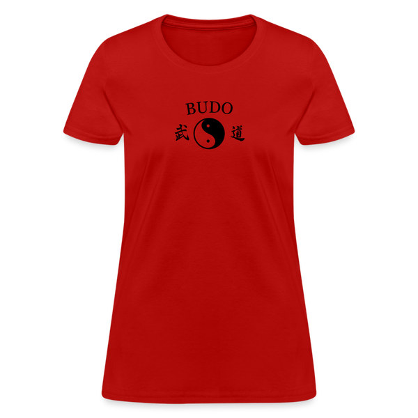 Budo Yin and Yang Kanji Women's T-Shirt - red