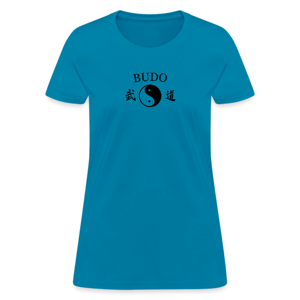 Budo Yin and Yang Kanji Women's T-Shirt - turquoise