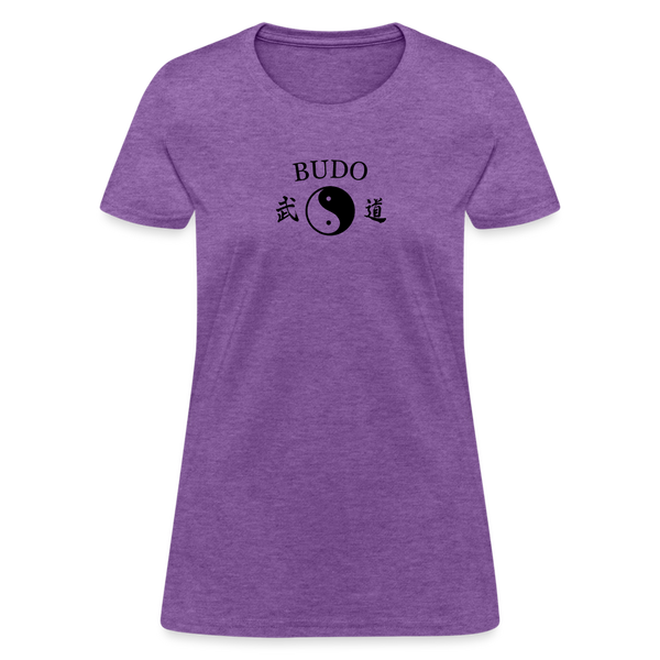 Budo Yin and Yang Kanji Women's T-Shirt - purple heather