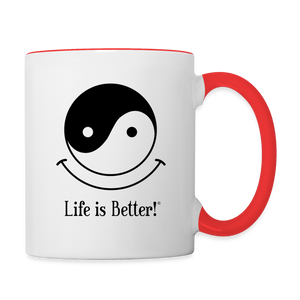 Yin and Yang Life is Better!® Mug - white/red