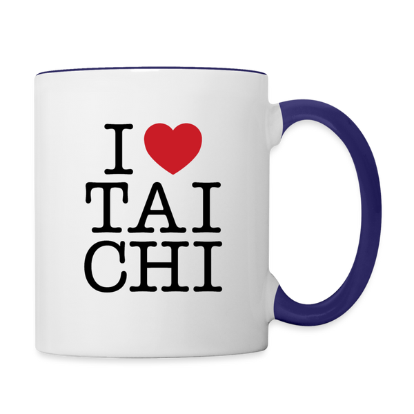 I Love Tai Chi Coffee Mug - white/cobalt blue