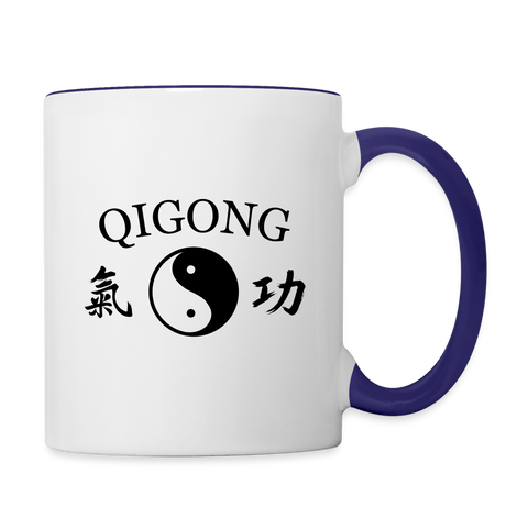 Qigong Coffee Mug - white/cobalt blue