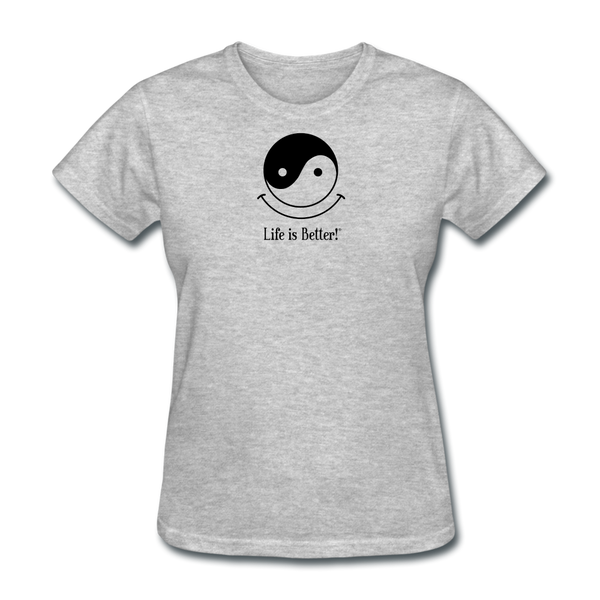 Yin and Yang Life is Better!® Women's T-Shirt - heather gray