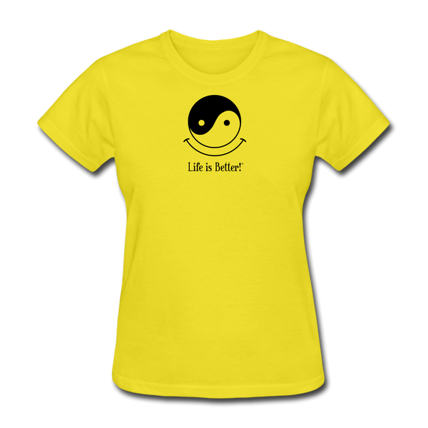 Yin and Yang Life is Better!® Women's T-Shirt - yellow